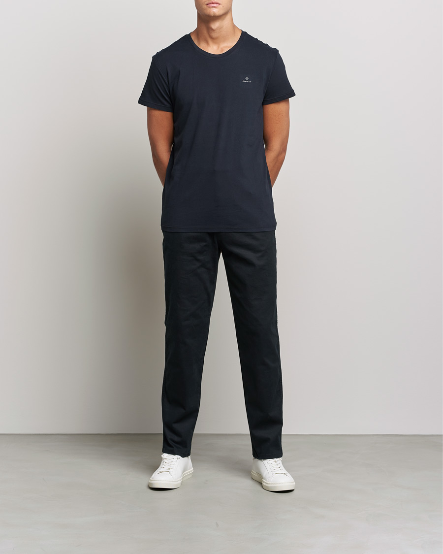 Herre | T-Shirts | GANT | 2-Pack Crew Neck T-Shirt Black