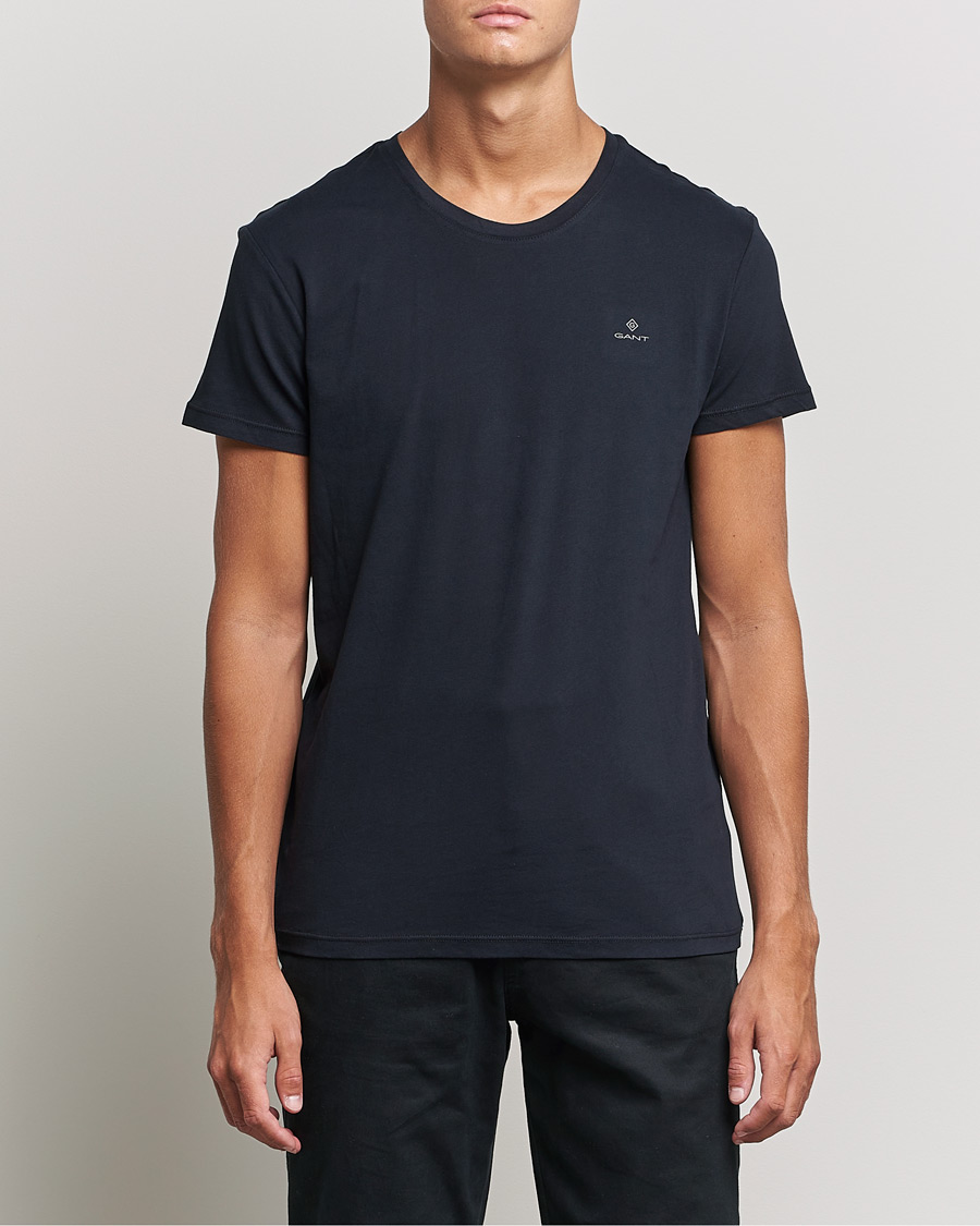 Herre | Sorte t-shirts | GANT | 2-Pack Crew Neck T-Shirt Black