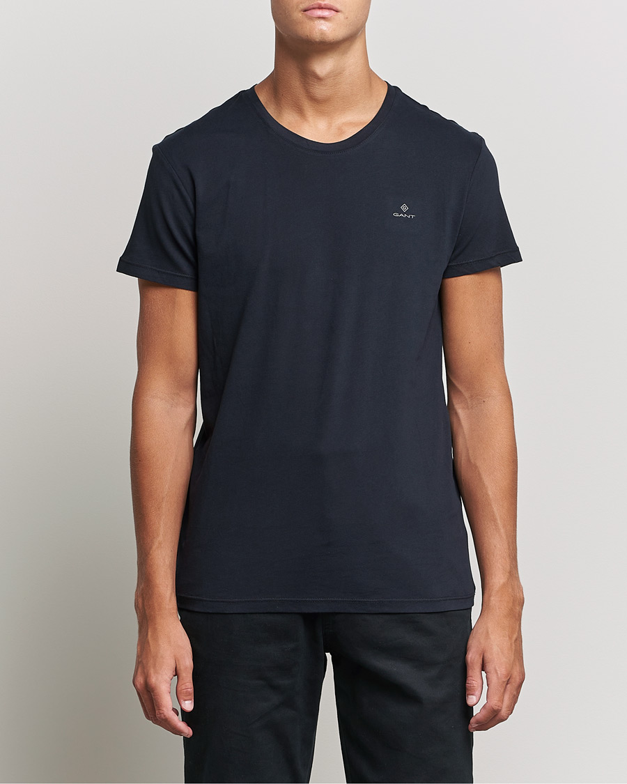 Herre | T-Shirts | GANT | 2-Pack Crew Neck T-Shirt Black