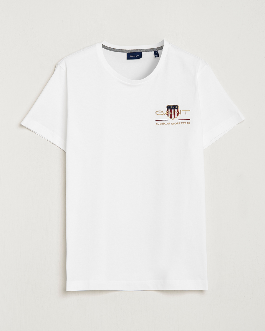 Herre | T-Shirts | GANT | Archive Shield Logo Crew Neck Tee White