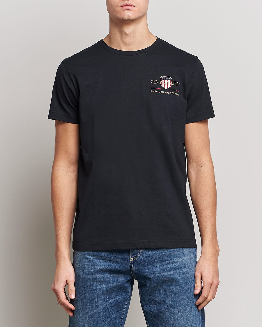 Herre | Sorte t-shirts | GANT | Archive Shield Logo Crew Neck Tee Black