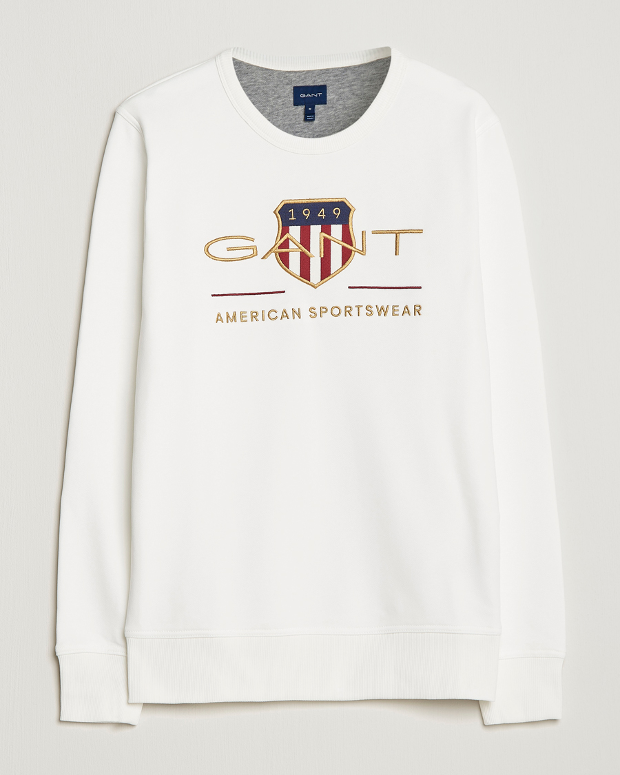 Herre | Trøjer | GANT | Archive Shield Crew Neck Sweatershirt Eggshell