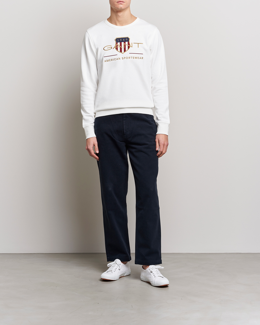 Herre | Trøjer | GANT | Archive Shield Crew Neck Sweatershirt Eggshell