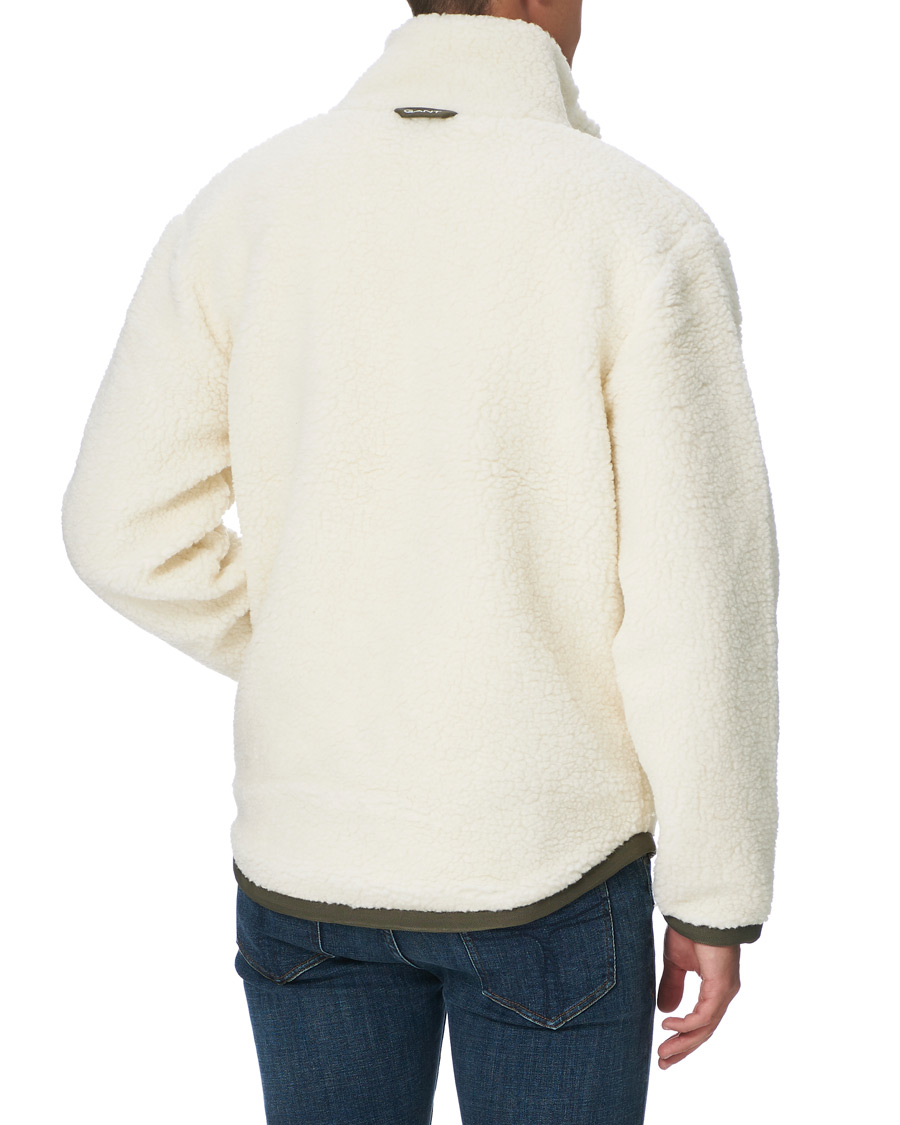 Herre | Trøjer | GANT | Fleece Full Zip Jacket Cream