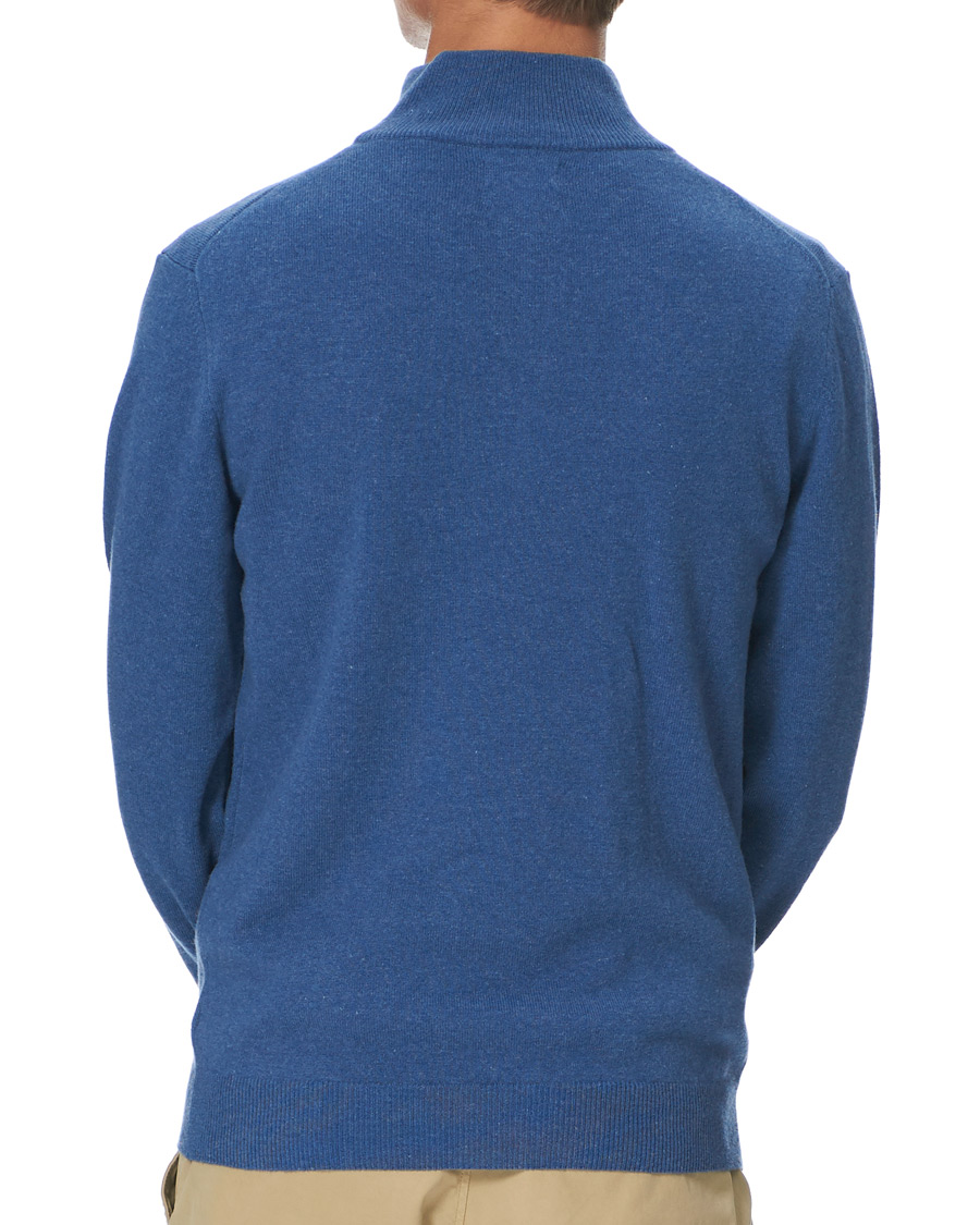 Herre | Trøjer | GANT | Lambswool Half Zip Sweater Stone Blue Melange