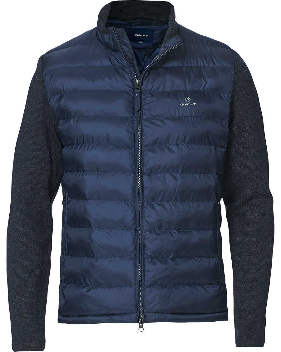 Herre | Jakker | GANT | Hybrid Down Jacket Evening Blue