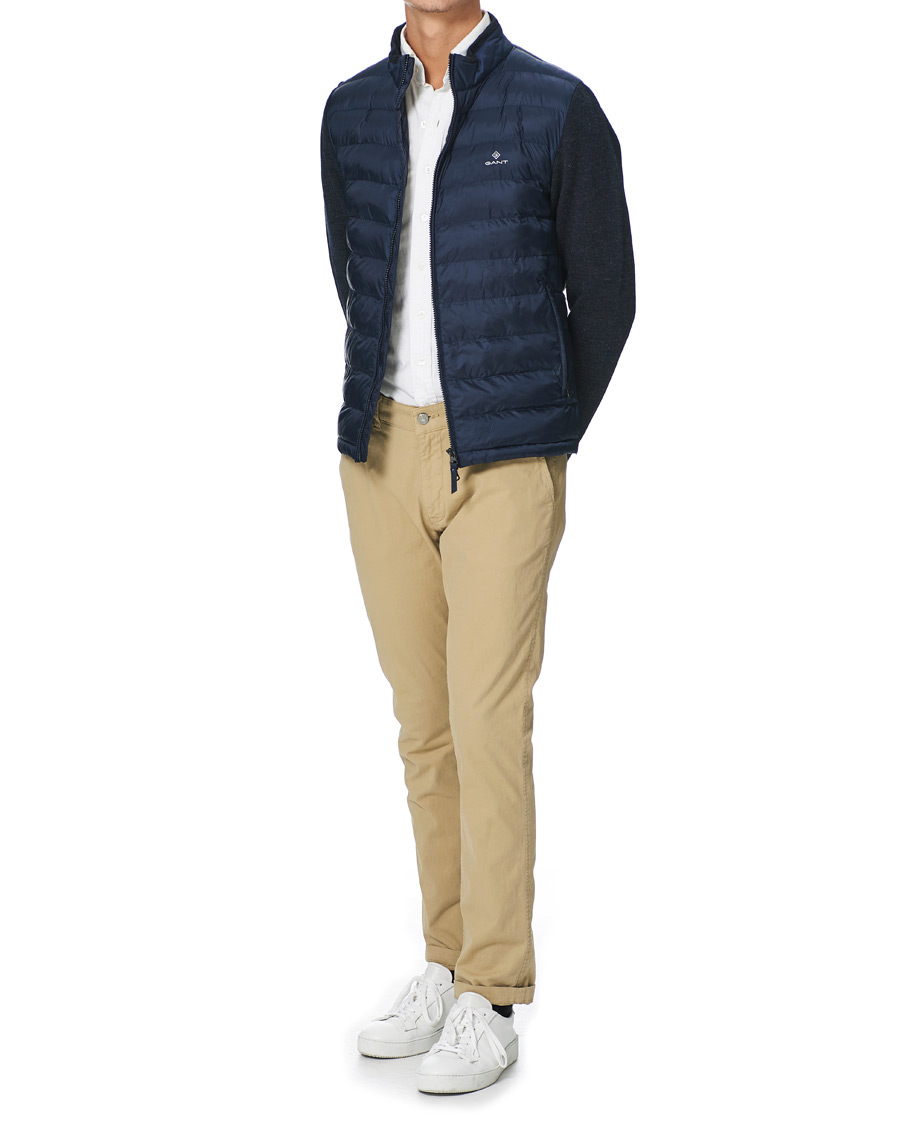 Herre | Jakker | GANT | Hybrid Down Jacket Evening Blue