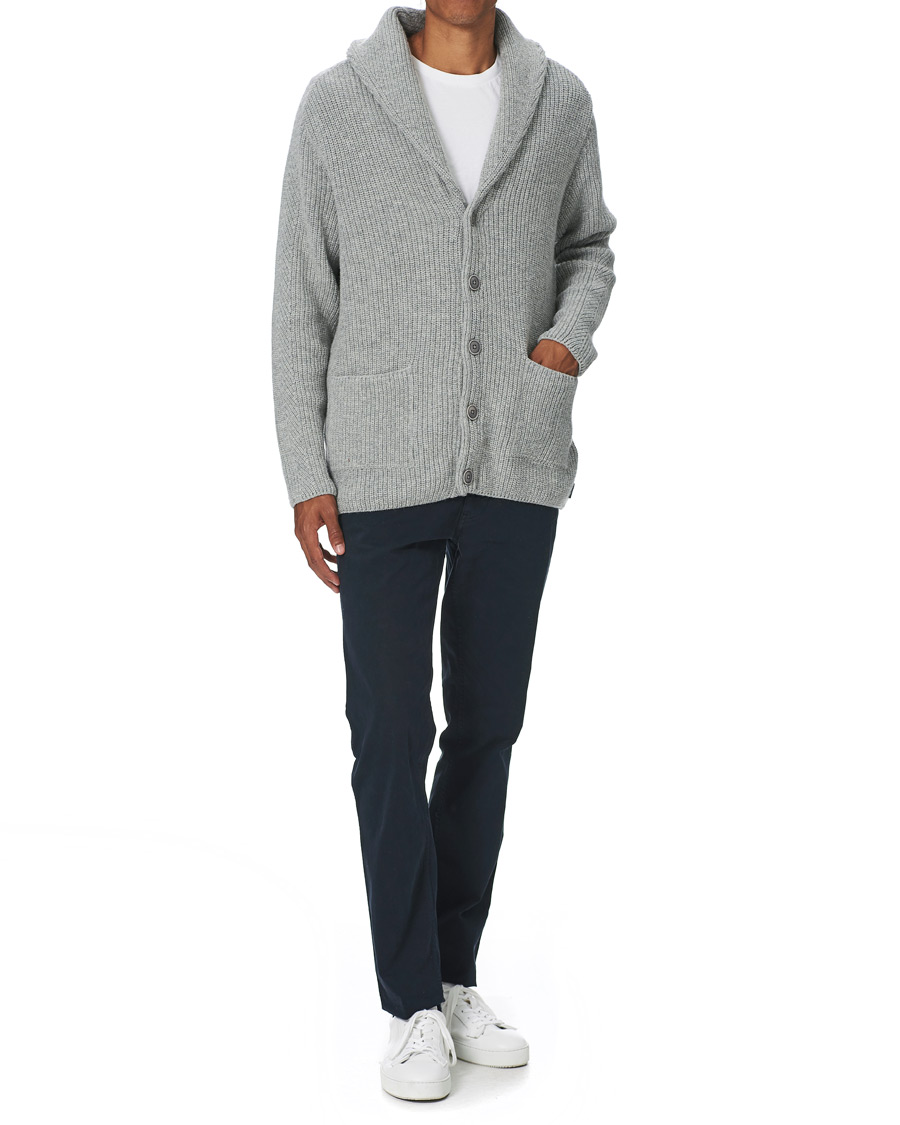 Herre | Trøjer | GANT | Mohair Blend Shawl Cardigan Grey Melange