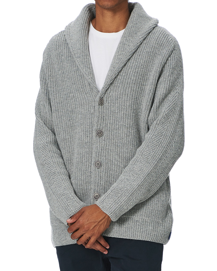 Herre | Trøjer | GANT | Mohair Blend Shawl Cardigan Grey Melange
