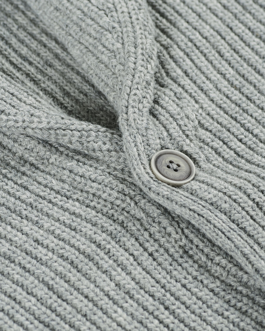 Herre | Trøjer | GANT | Mohair Blend Shawl Cardigan Grey Melange