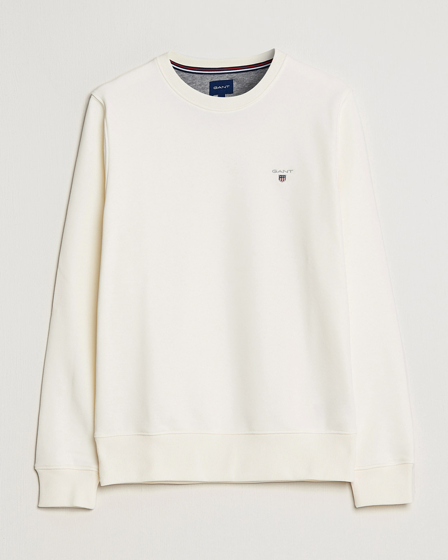 Herre | Trøjer | GANT | Original Shield Logo Crew Neck Sweatshirt Eggshell