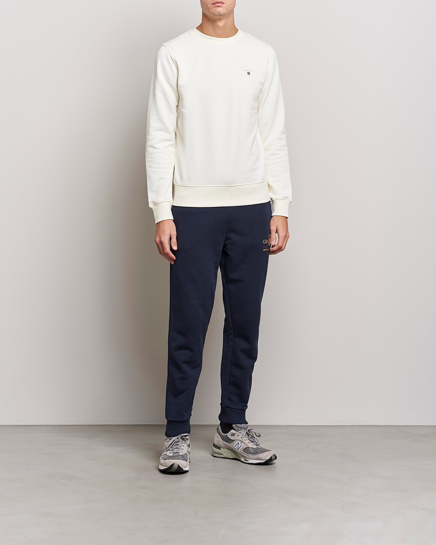 Herre | Trøjer | GANT | Original Shield Logo Crew Neck Sweatshirt Eggshell