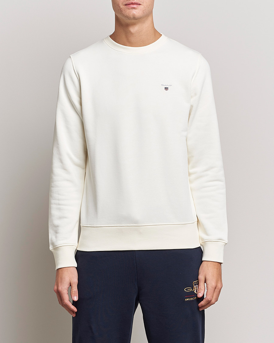 Herre | Trøjer | GANT | Original Shield Logo Crew Neck Sweatshirt Eggshell
