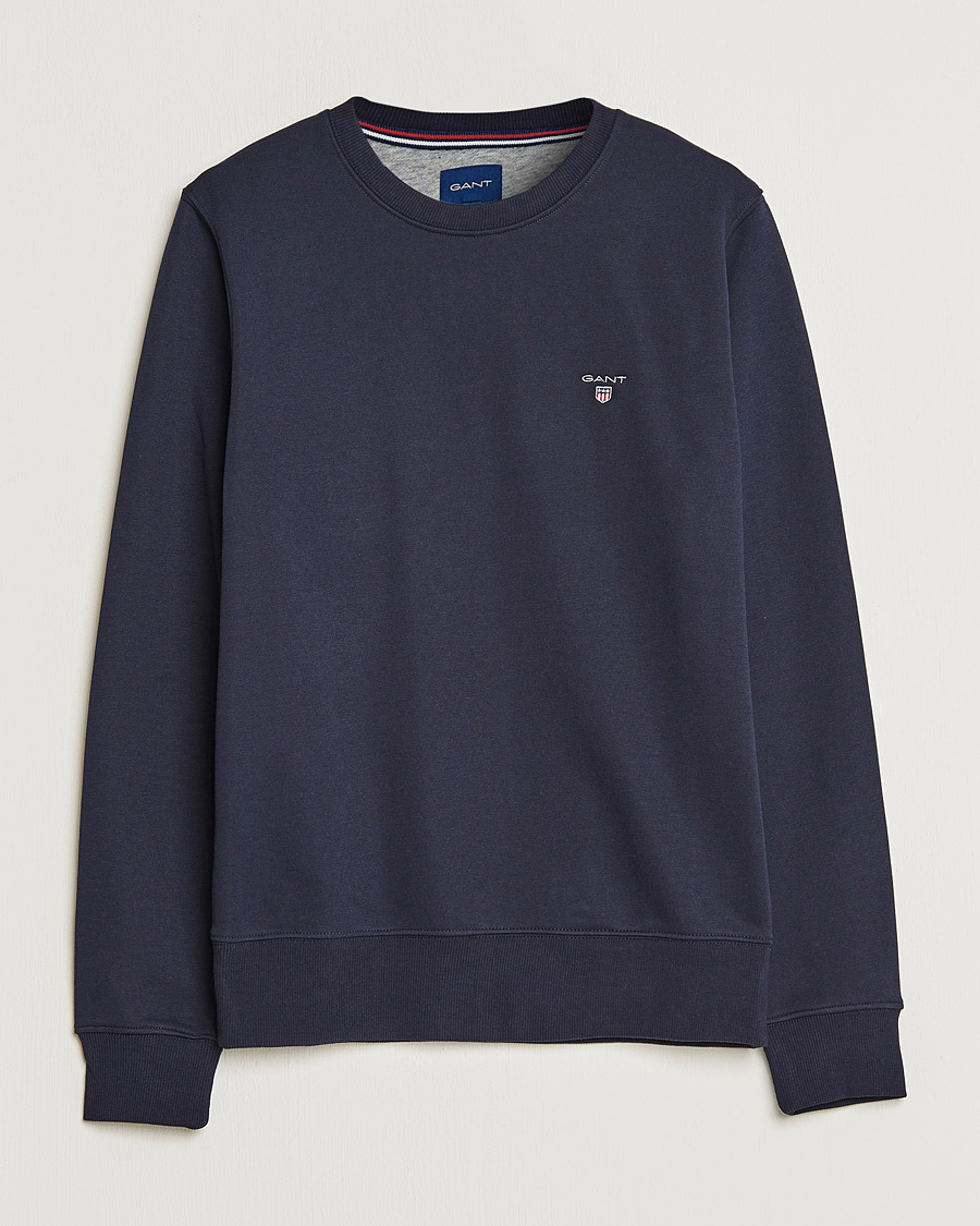 Herre | Trøjer | GANT | Original Shield Logo Crew Neck Sweatshirt Evening Blue