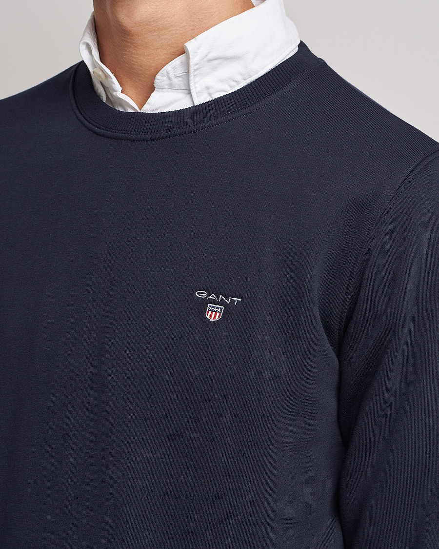 Herre | Trøjer | GANT | Original Shield Logo Crew Neck Sweatshirt Evening Blue