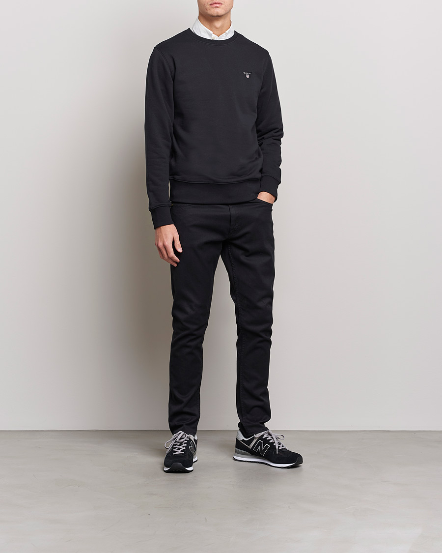 Herre | Trøjer | GANT | Original Shield Logo Crew Neck Sweatshirt Black