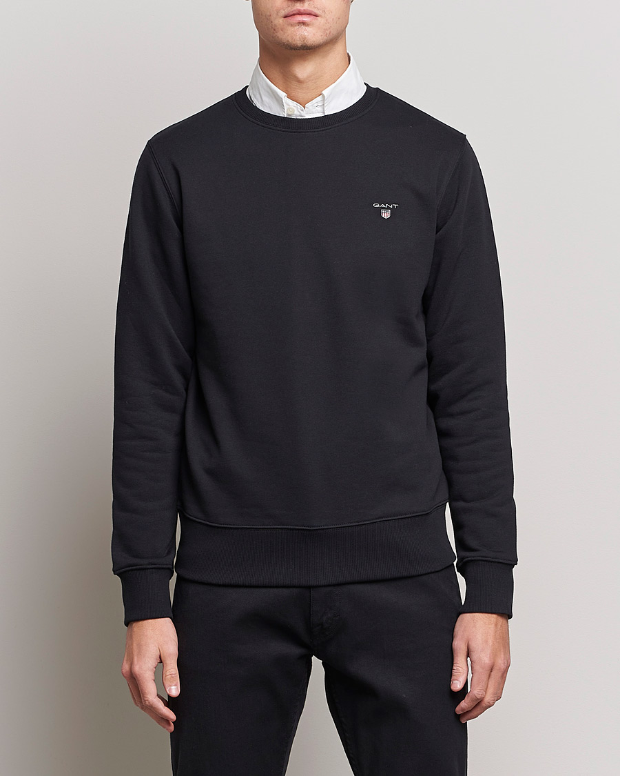 Herre | Trøjer | GANT | Original Shield Logo Crew Neck Sweatshirt Black