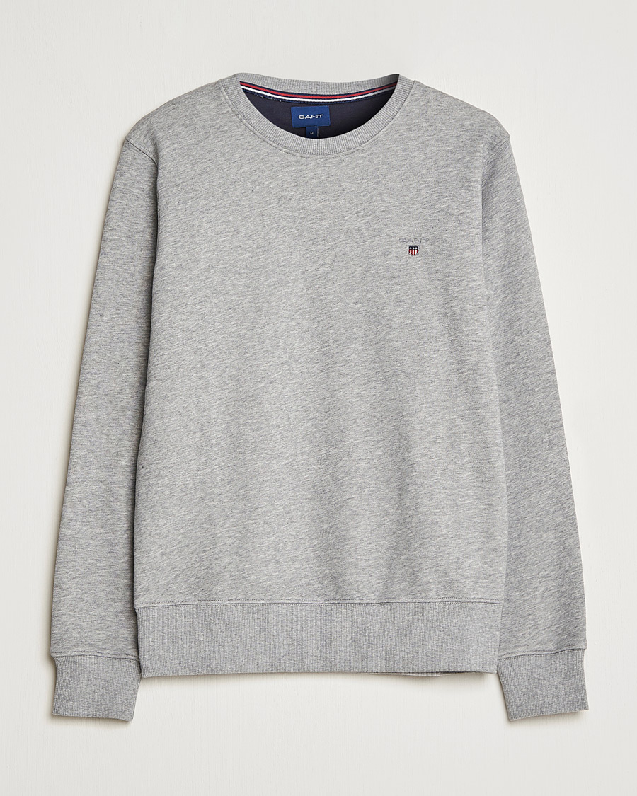 Herre | Trøjer | GANT | Original Crew Neck Sweatshirt Grey Melange