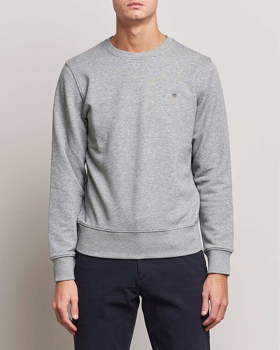 Herre | Trøjer | GANT | Original Crew Neck Sweatshirt Grey Melange