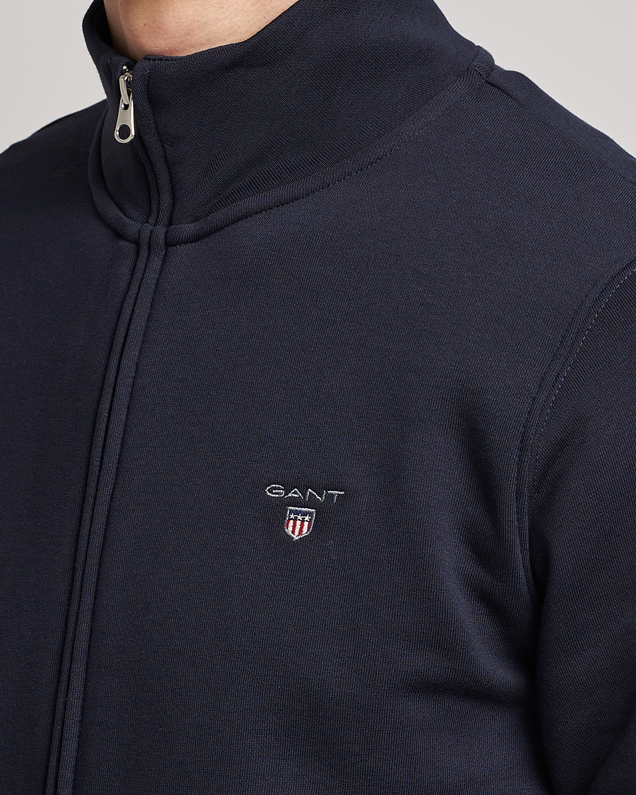 Herre | Trøjer | GANT | Original Shield Logo Full-Zip Sweater Evening Blue