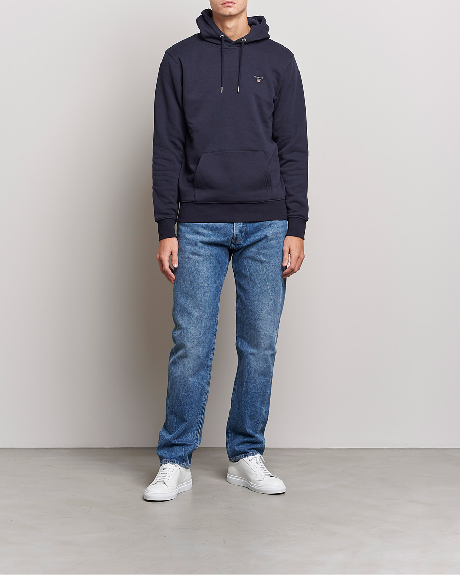 Herre | Trøjer | GANT | Original Shield Logo Hoodie Evening Blue