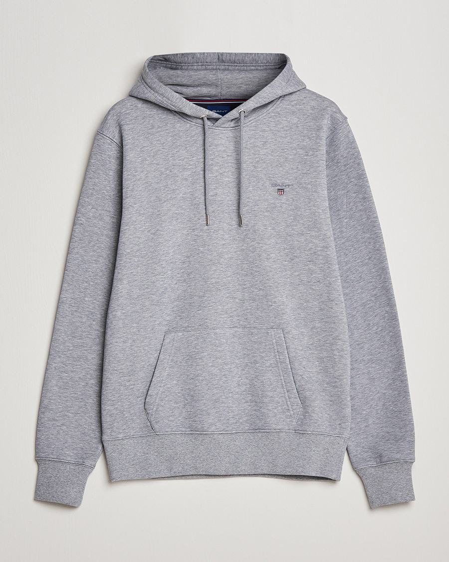 Herre | Trøjer | GANT | Original Shield Logo Hoodie Grey Melange