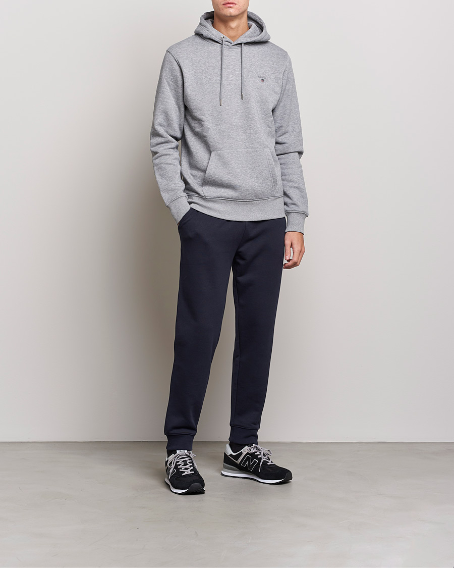 Herre | Trøjer | GANT | Original Shield Logo Hoodie Grey Melange