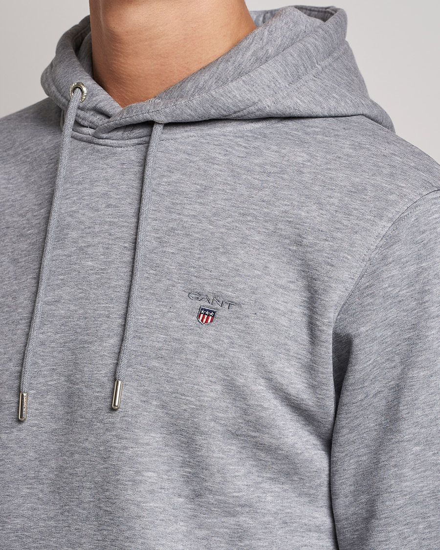 Herre | Trøjer | GANT | Original Shield Logo Hoodie Grey Melange