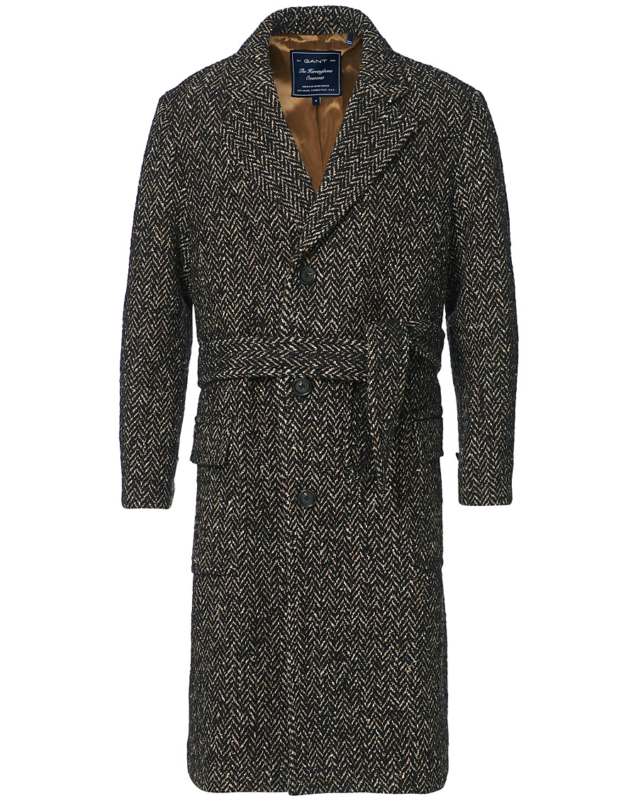 Herre | Jakker | GANT | The Herringbone Coat Black