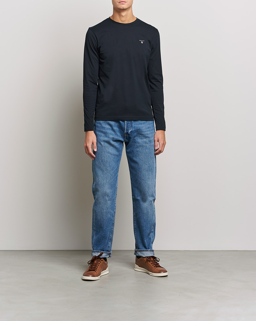 Herre | T-Shirts | GANT | The Original Long Sleeve T-shirt Black