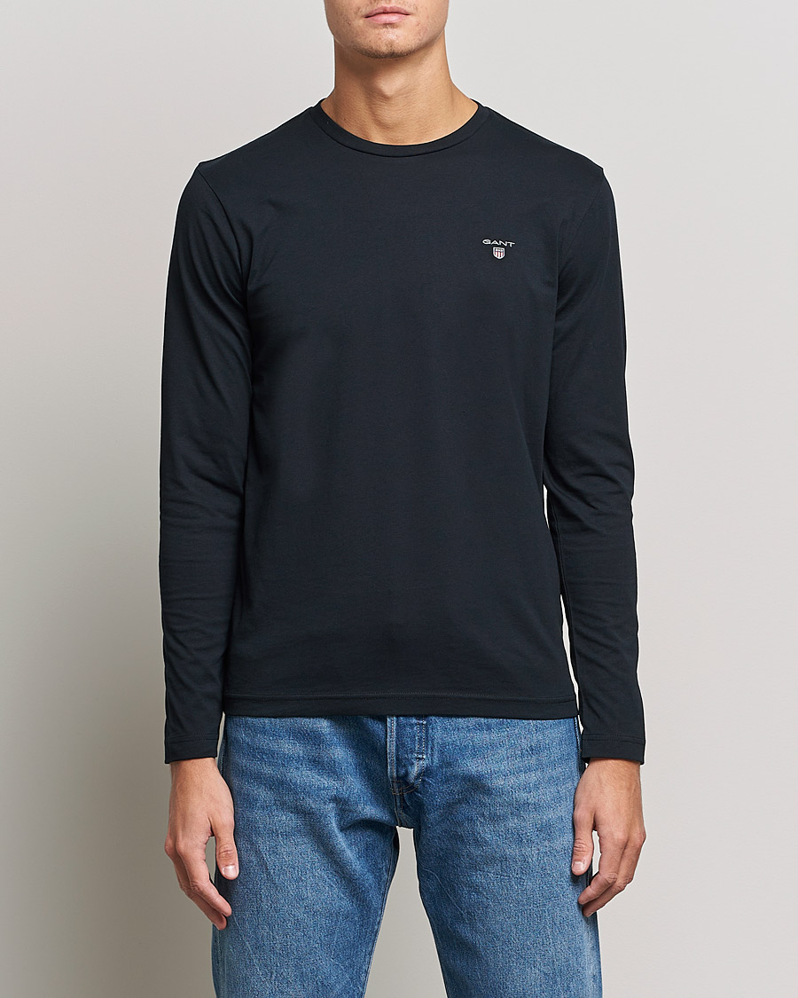 Herre | T-Shirts | GANT | The Original Long Sleeve T-shirt Black