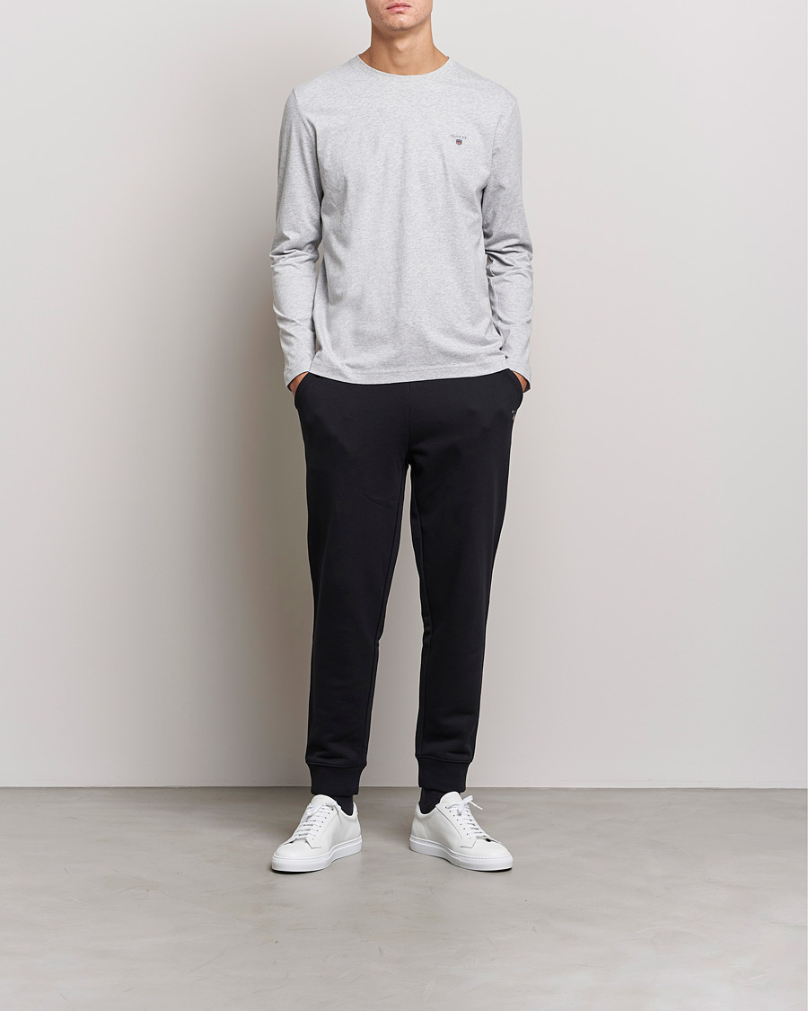Herre | T-Shirts | GANT | The Original Long Sleeve T-shirt Light Grey Melange