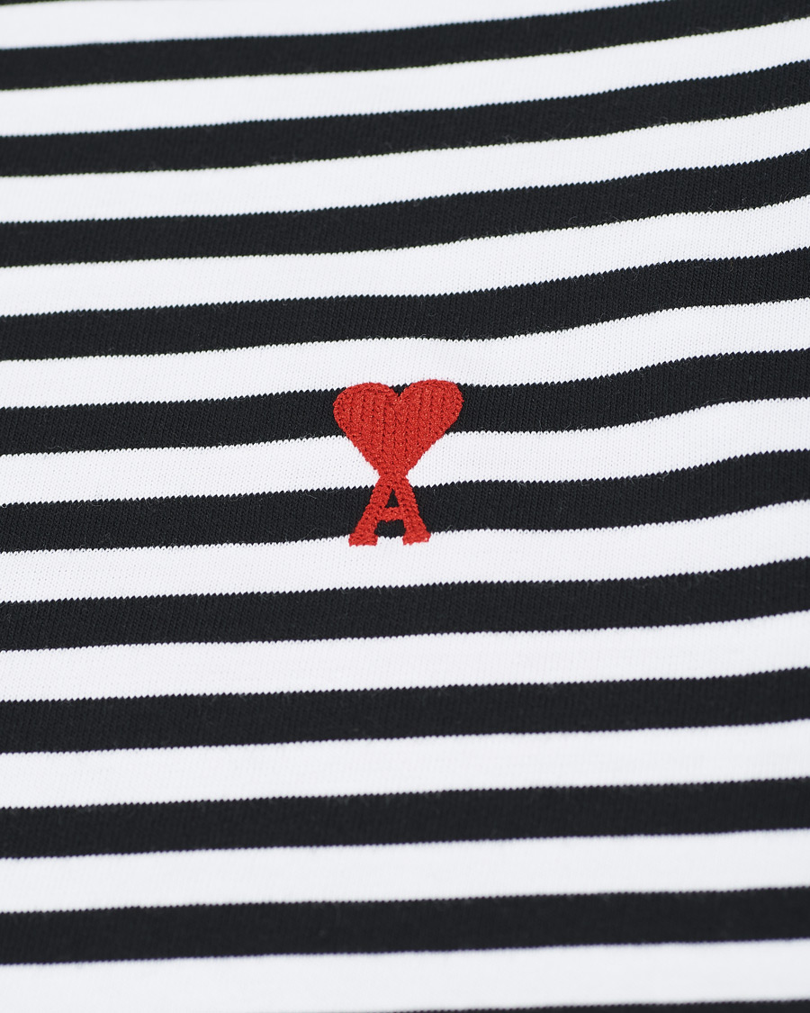 Herre | T-Shirts | AMI | Striped Long Sleeve Tee Black/White