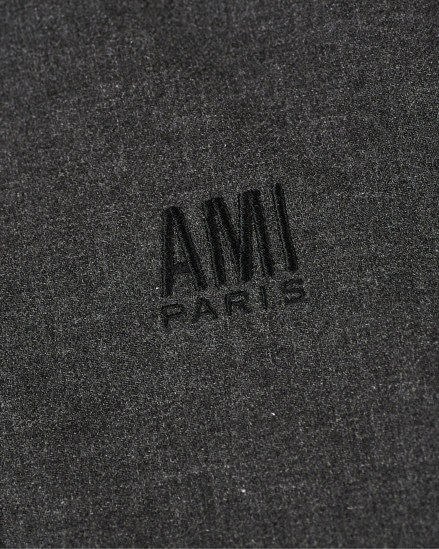 Herre | Trøjer | AMI | Oversize Wool Blend Hoodie Dark Grey Melange