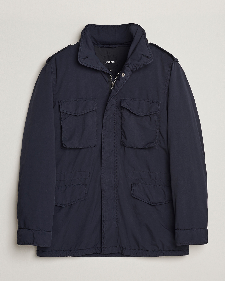 Herre | Moderne jakker | Aspesi | Garment Dyed Field Jacket Navy