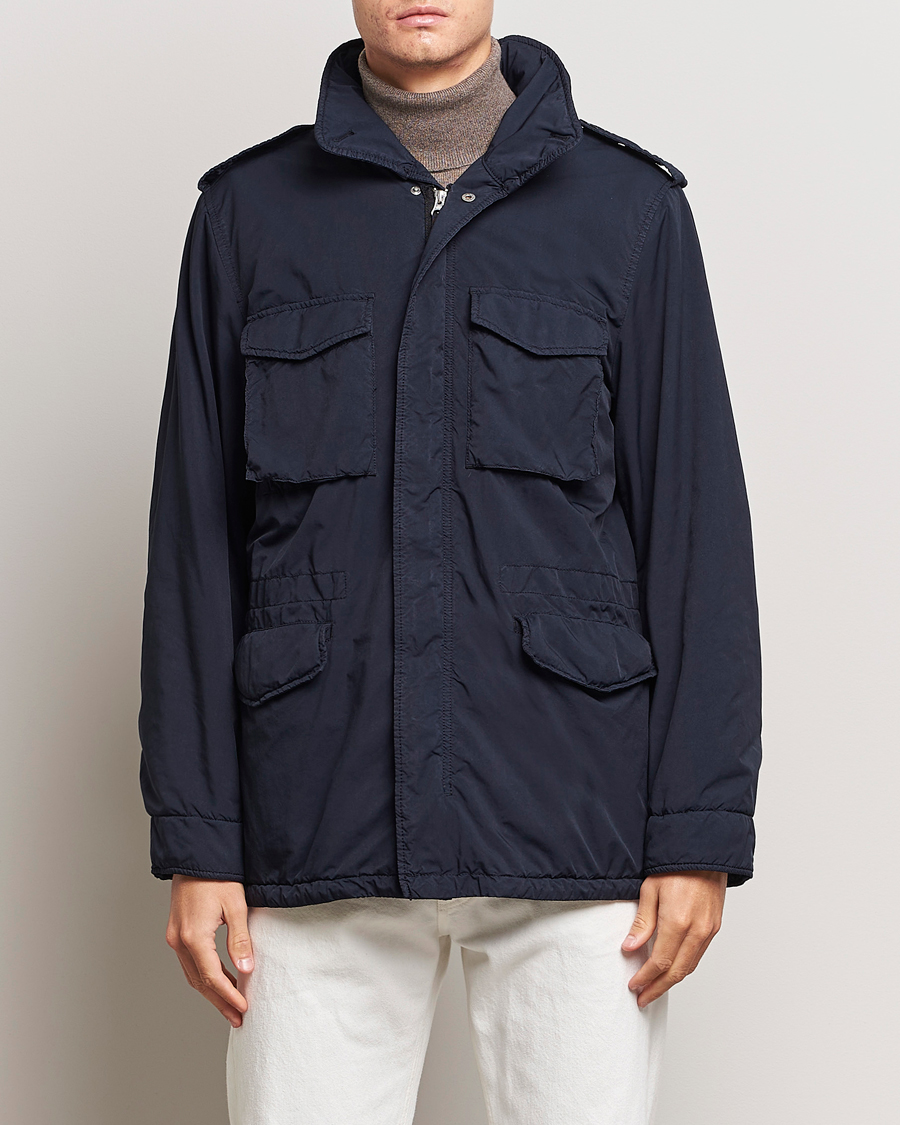 Herre | Field jackets | Aspesi | Garment Dyed Field Jacket Navy
