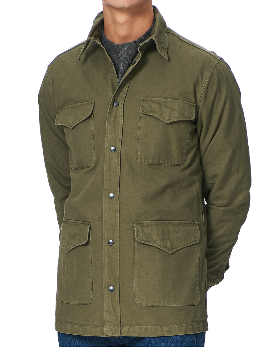 Herre | Skjorter | Aspesi | Hercules Cotton Overshirt Light Military