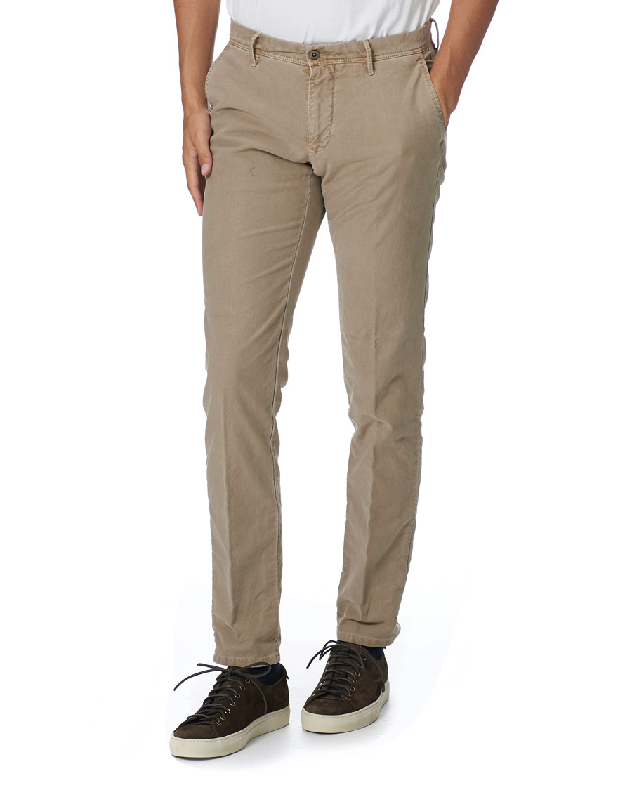 Herre | Bukser | Incotex | Slim Fit Garment Dyed Slacks Beige