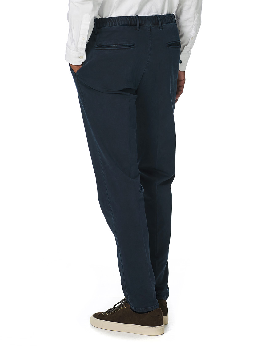Herre | Bukser | Incotex | Slim Fit Cotton Satin Sweatpants Midnight
