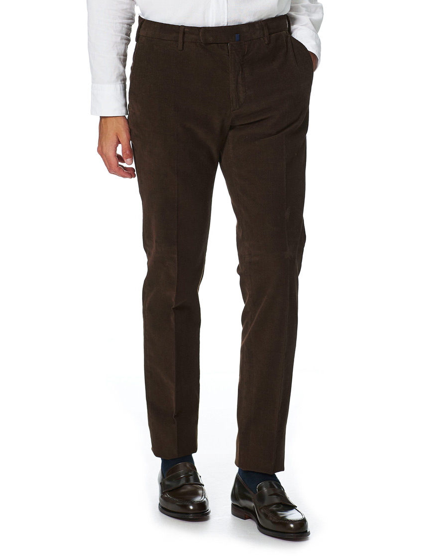 Herre | Bukser | Incotex | Slim Fit Corduroy Trousers Dark Brown