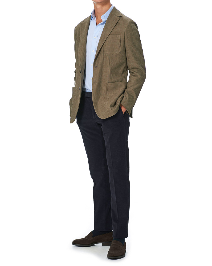 Herre | Bukser | Incotex | Slim Fit Corduroy Trousers Navy