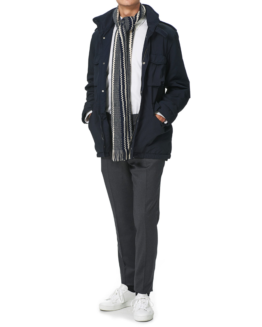 Herre | Missoni Wool Scarf Navy/Cream | Missoni | Wool Scarf Navy/Cream