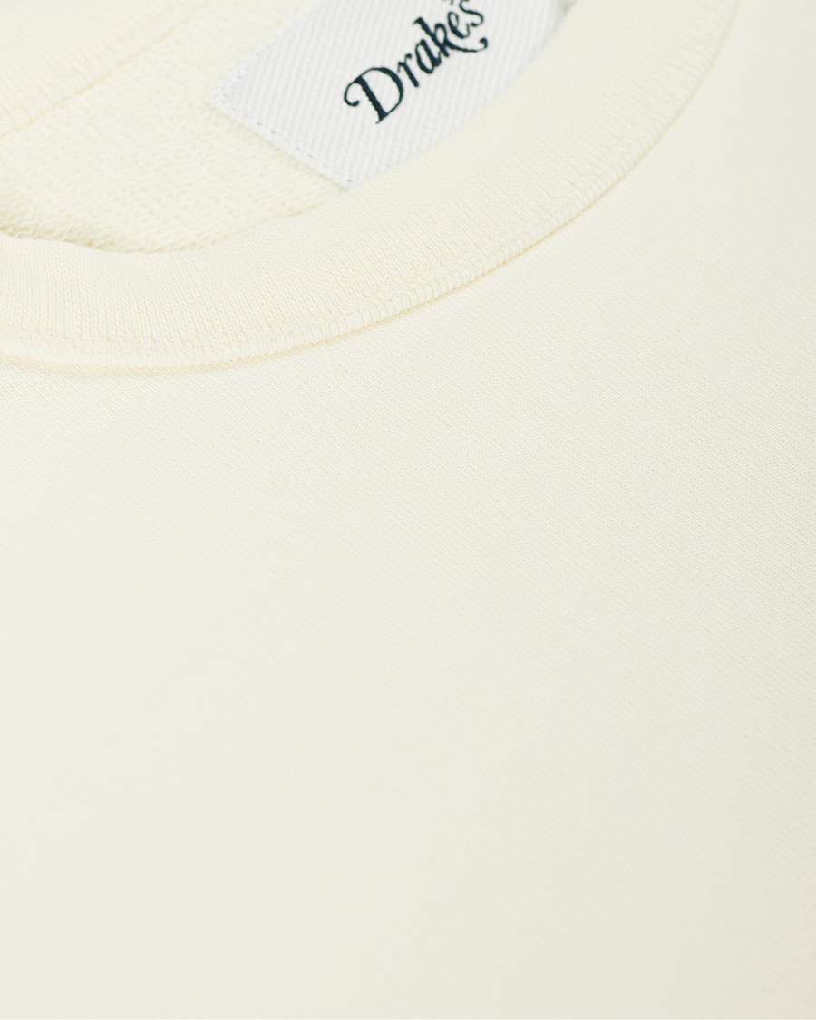 Herre | Trøjer | Drake's | Chain Stitched Cotton Sweatshirt Off White
