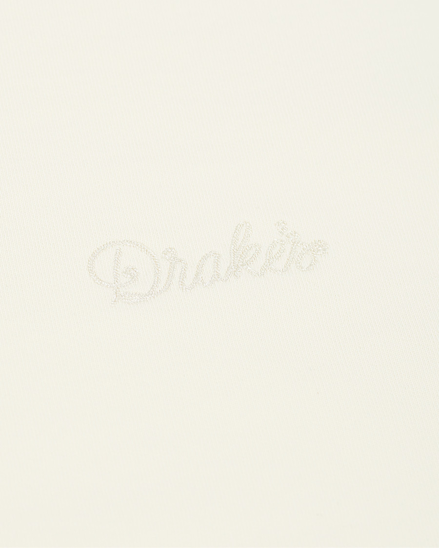 Herre | Trøjer | Drake's | Chain Stitched Cotton Sweatshirt Off White