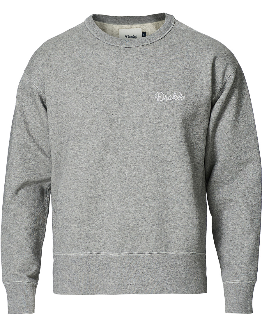 Herre | Trøjer | Drake's | Sweatshirt Solid Grey Melange