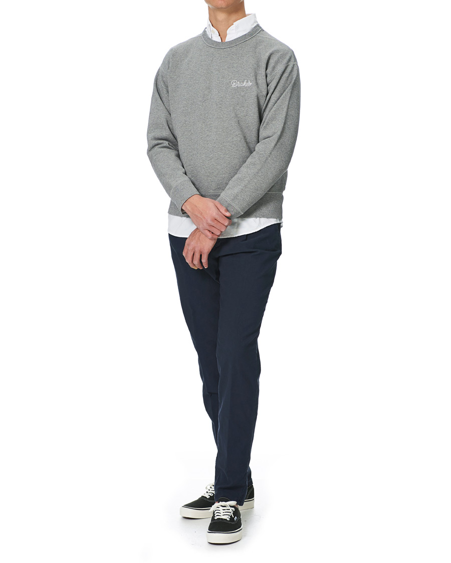 Herre | Trøjer | Drake's | Sweatshirt Solid Grey Melange