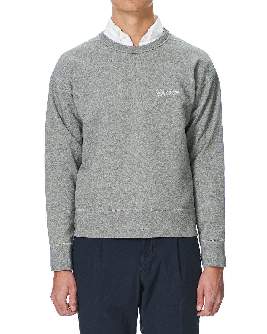 Herre | Trøjer | Drake's | Sweatshirt Solid Grey Melange