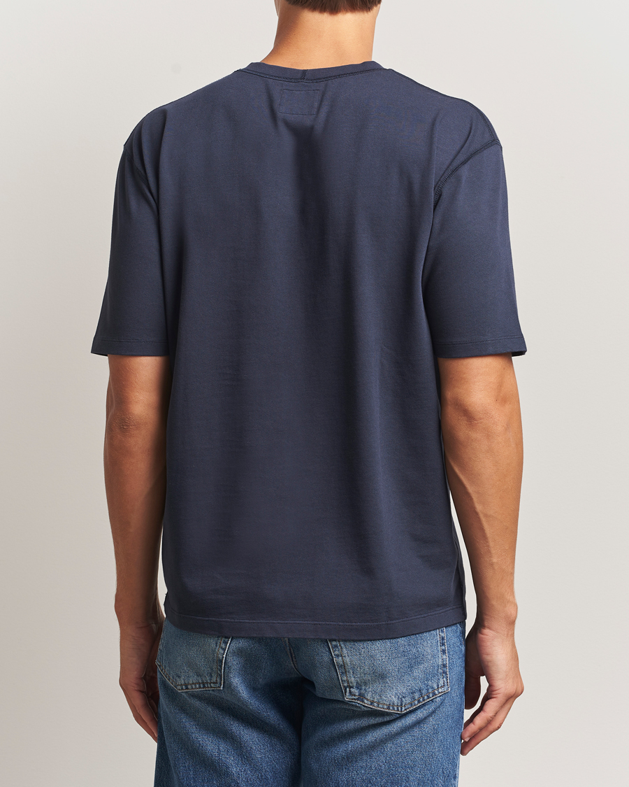Herre | T-Shirts | Drake's | Short Sleeve Hiking T-Shirt Navy