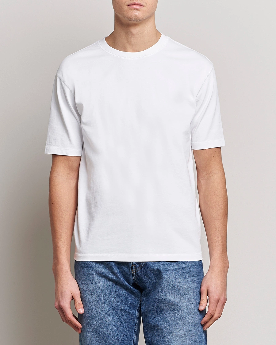 Herre | Hvide t-shirts | Drake's | Short Sleeve Hiking Tee White