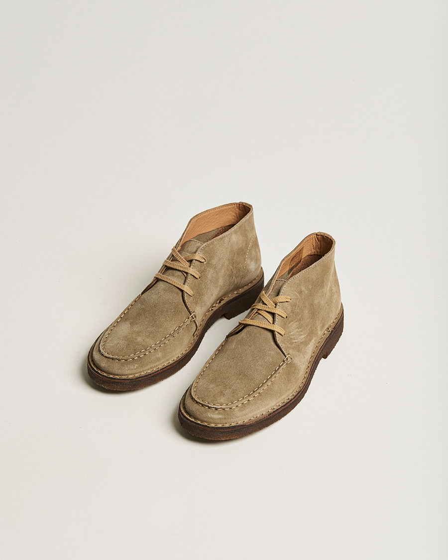 Herre | Sko | Drake's | Crosby Moc-Toe Suede Chukka Boots Sand